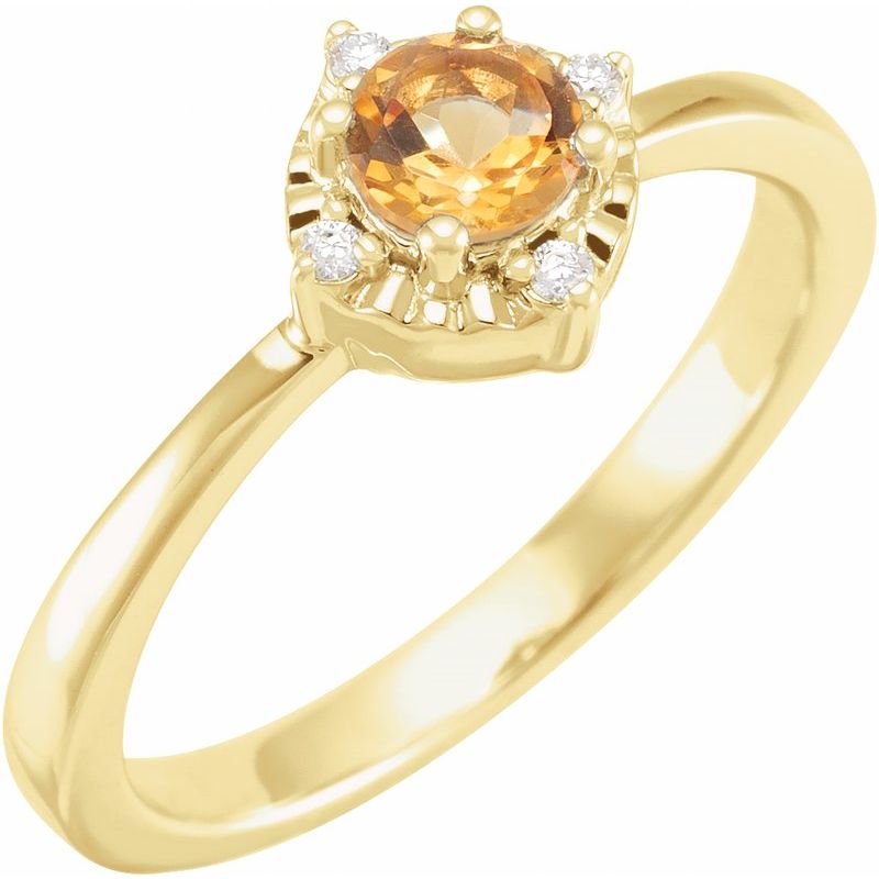Halo-Style Birthstone Ring