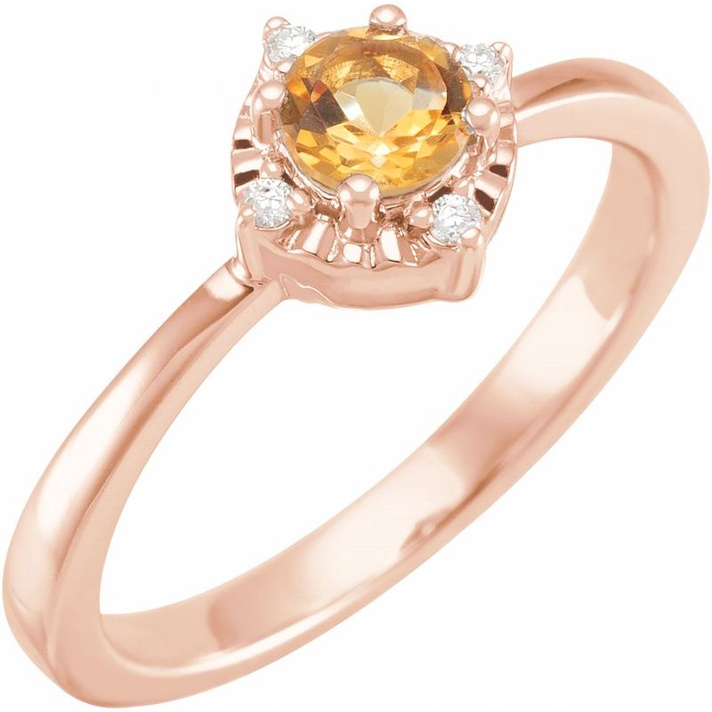 Halo-Style Birthstone Ring