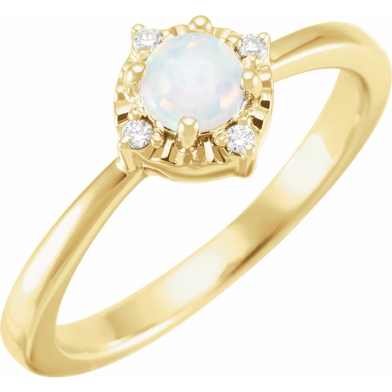 Halo-Style Birthstone Ring