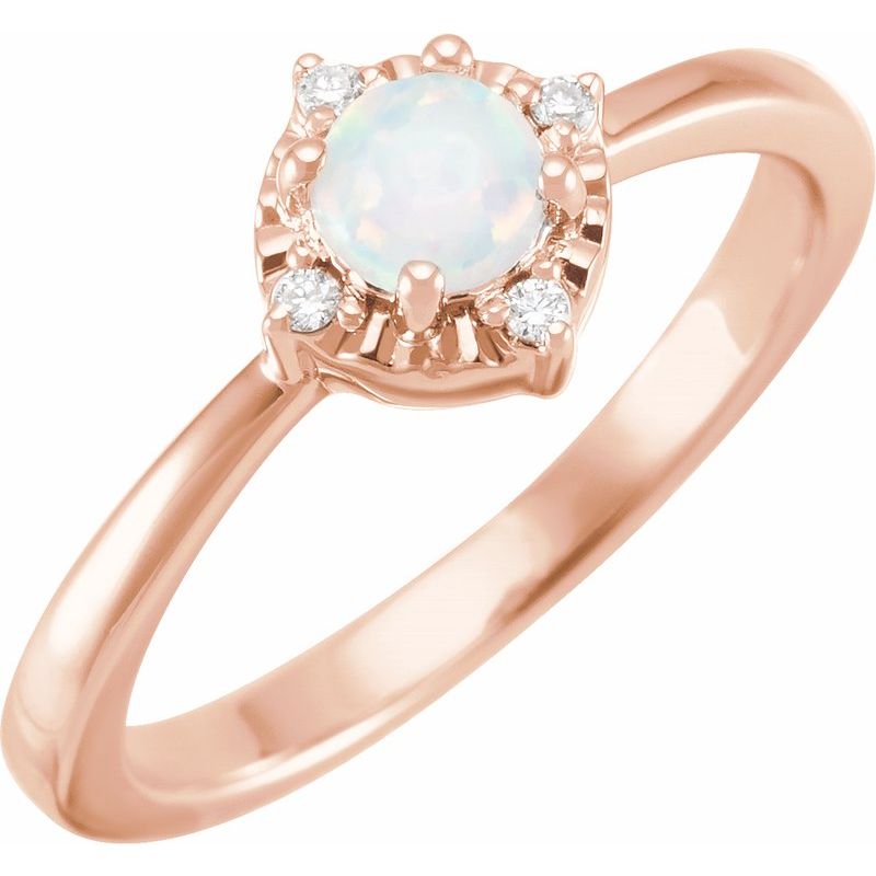 Halo-Style Birthstone Ring