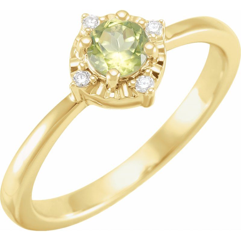 Halo-Style Birthstone Ring