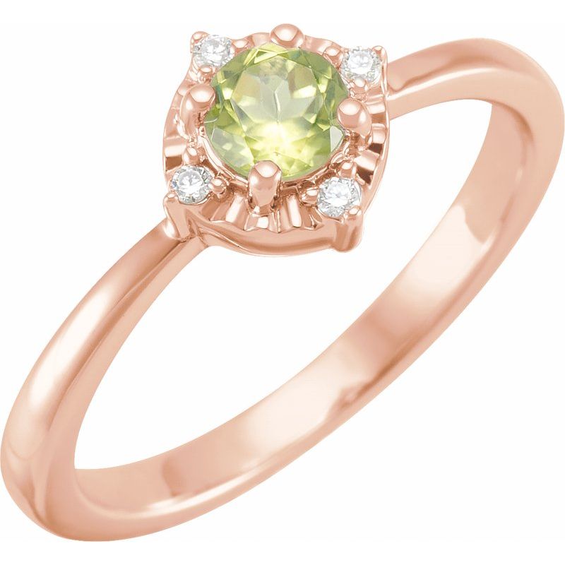 Halo-Style Birthstone Ring