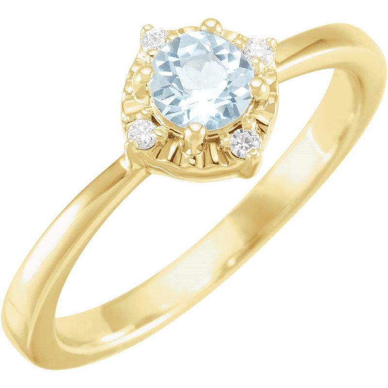 Halo-Style Birthstone Ring