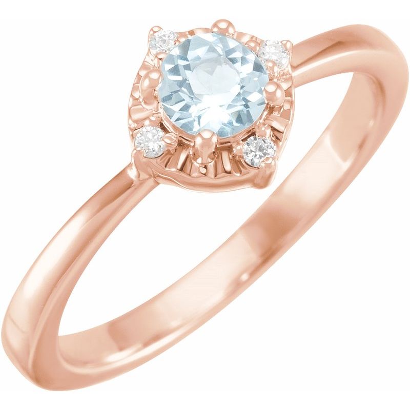 Halo-Style Birthstone Ring