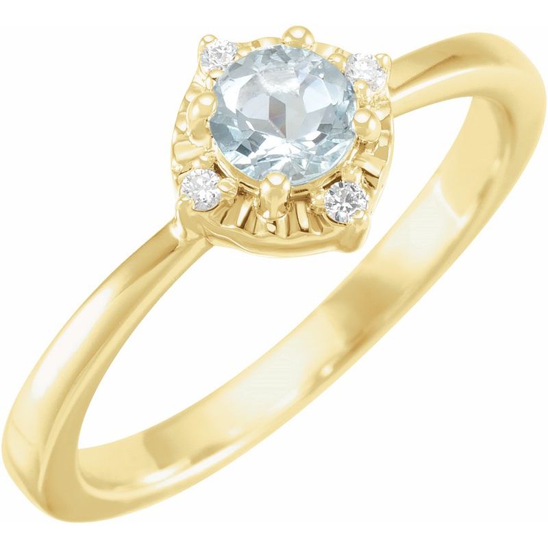 Halo-Style Birthstone Ring