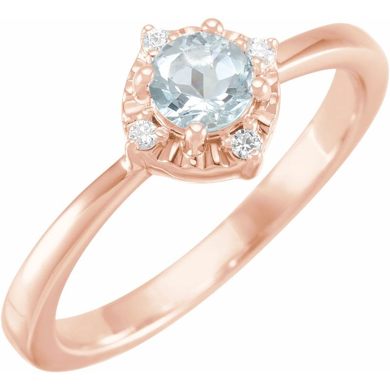 Halo-Style Birthstone Ring
