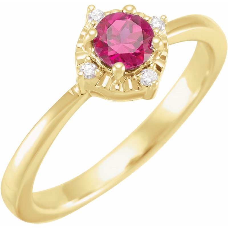 Halo-Style Birthstone Ring