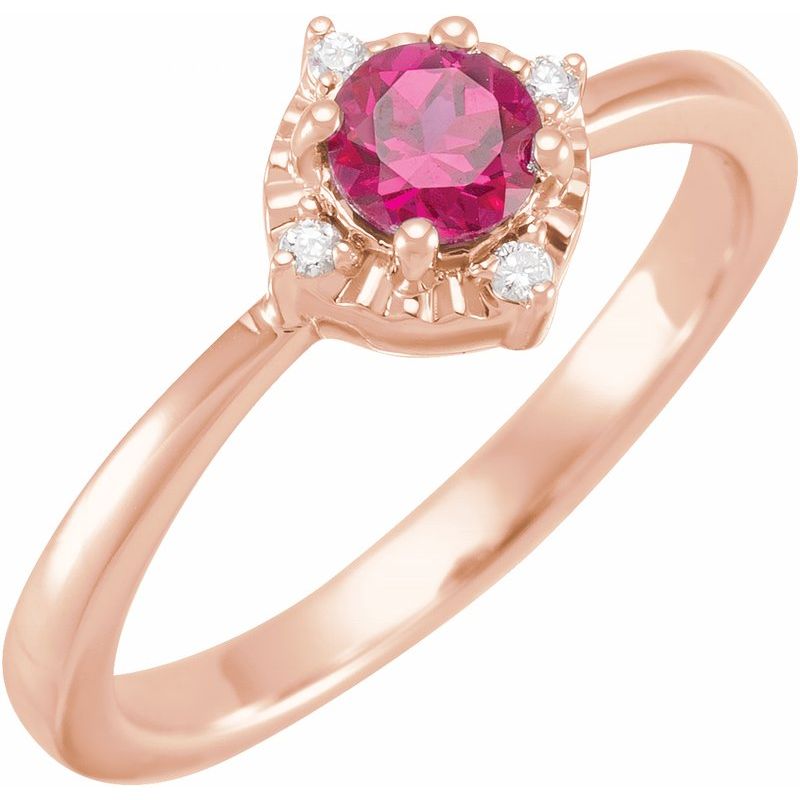 Halo-Style Birthstone Ring