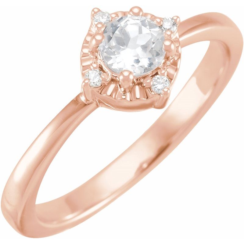 Halo-Style Birthstone Ring