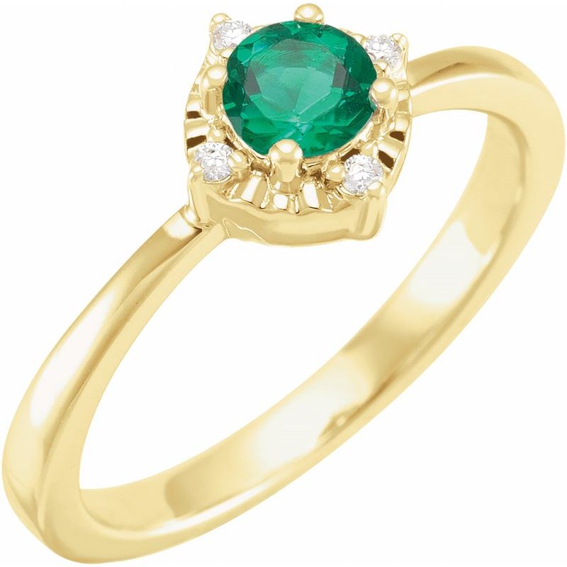 Halo-Style Birthstone Ring