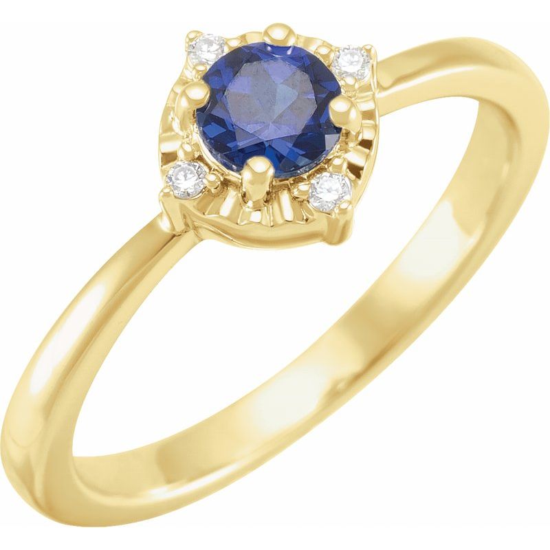 Halo-Style Birthstone Ring