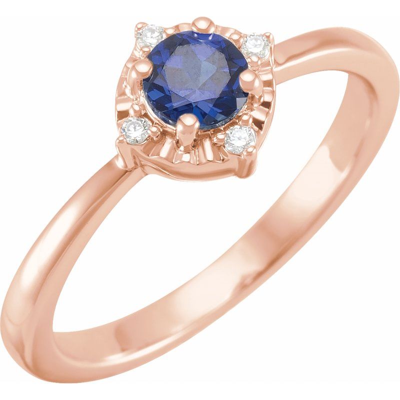 Halo-Style Birthstone Ring