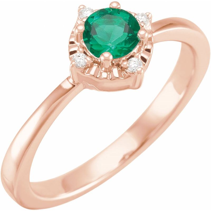 Halo-Style Birthstone Ring
