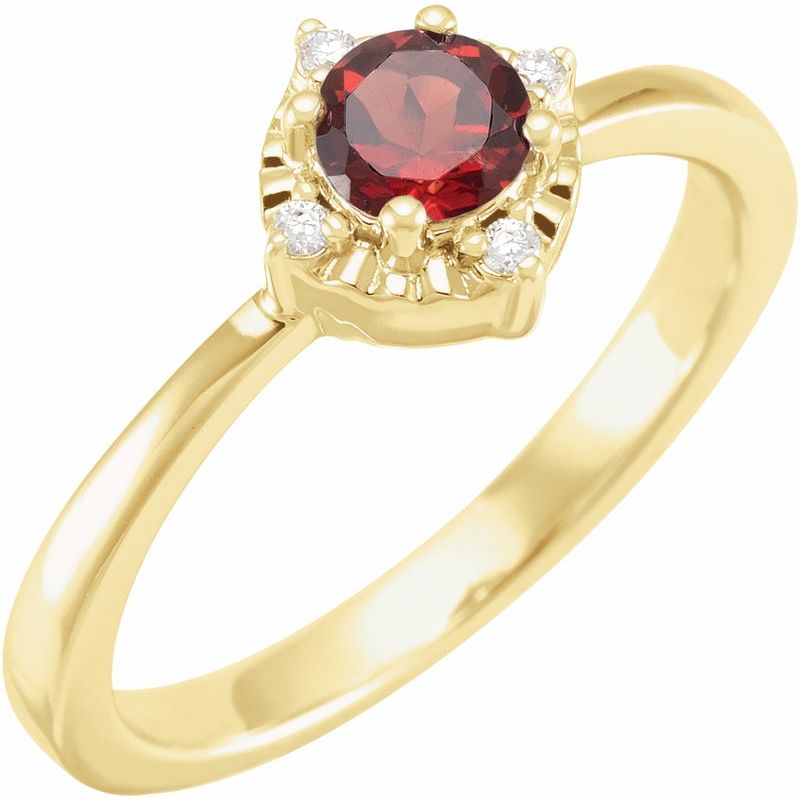 Halo-Style Birthstone Ring