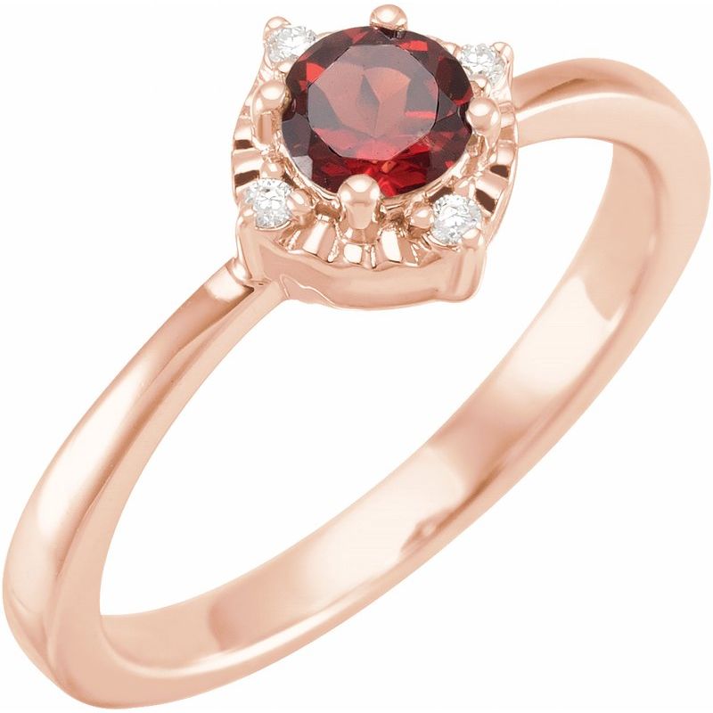 Halo-Style Birthstone Ring