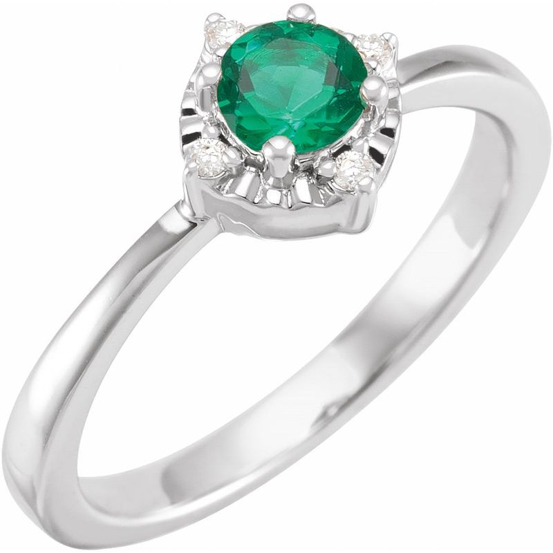 Halo-Style Birthstone Ring
