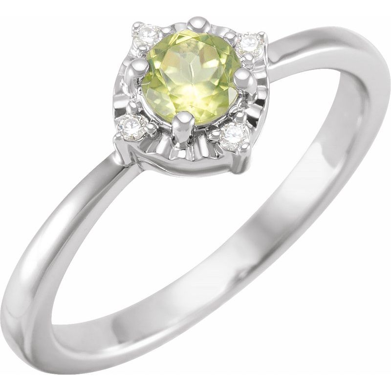 Halo-Style Birthstone Ring