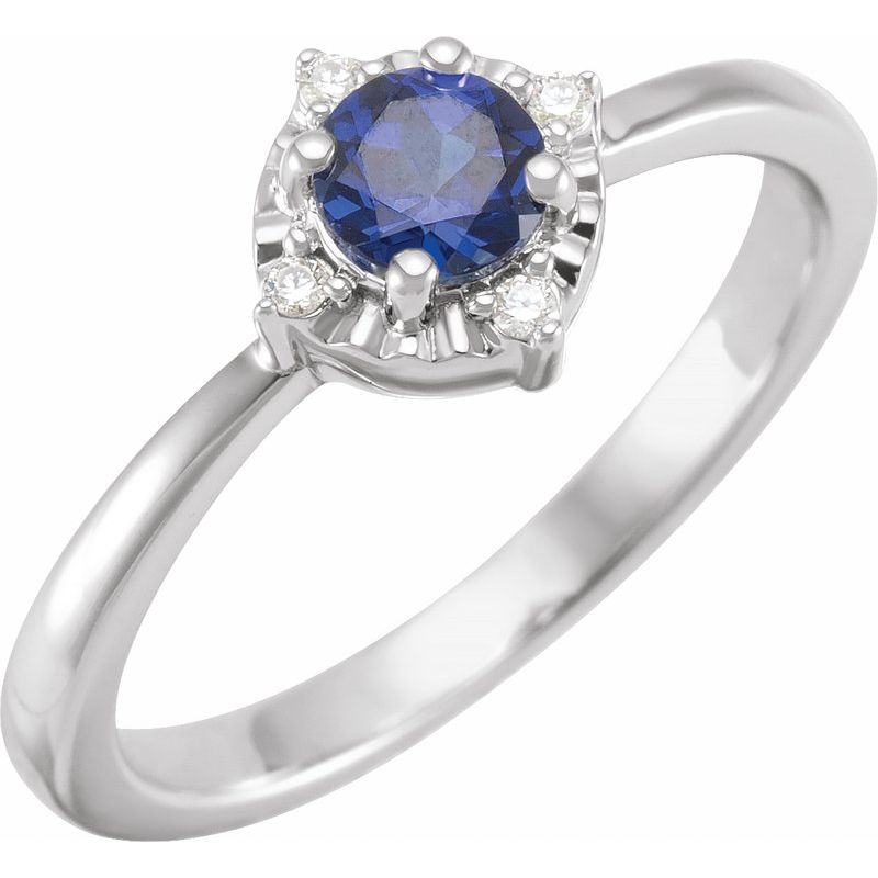 Halo-Style Birthstone Ring