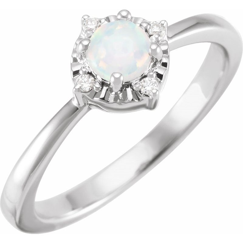 Halo-Style Birthstone Ring