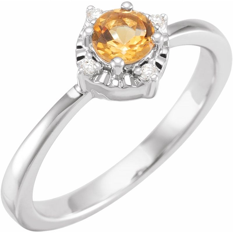 Halo-Style Birthstone Ring