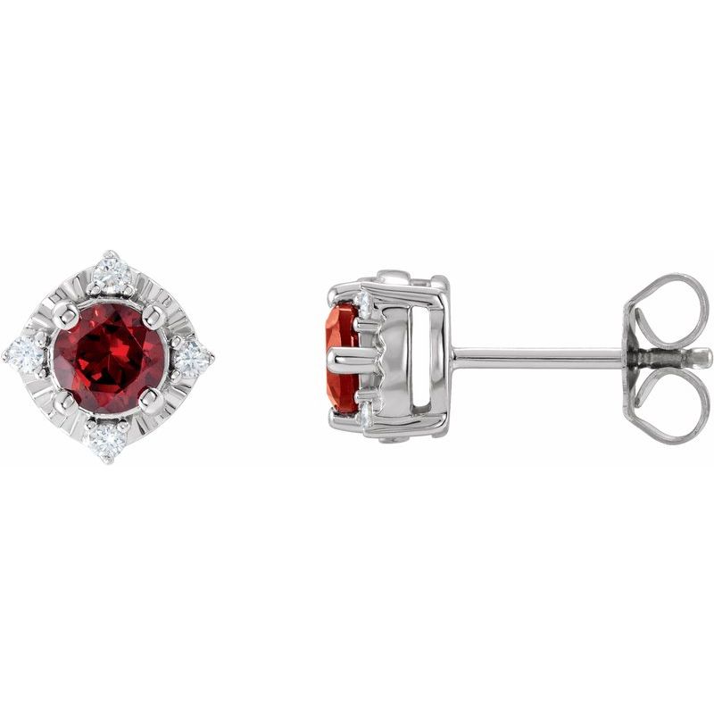 Halo-Style Birthstone Earrings