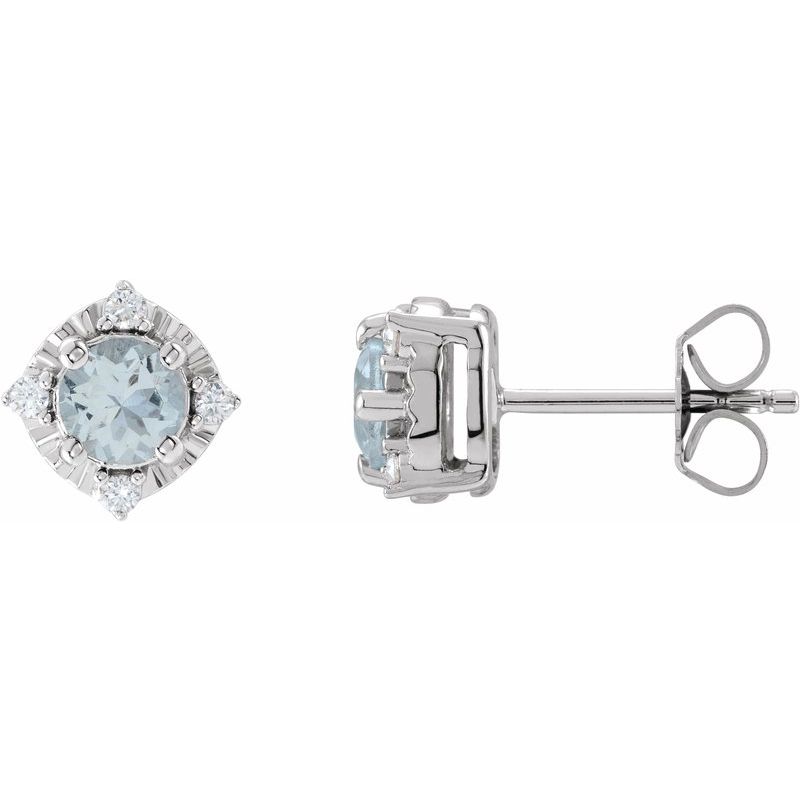 Halo-Style Birthstone Earrings