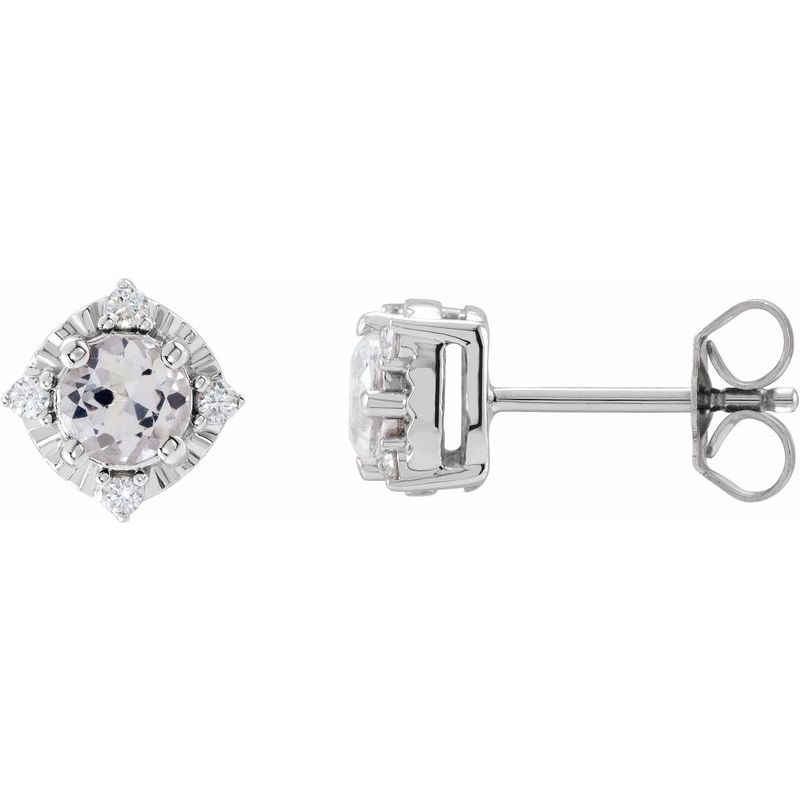 Halo-Style Birthstone Earrings