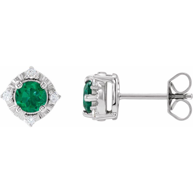 Halo-Style Birthstone Earrings
