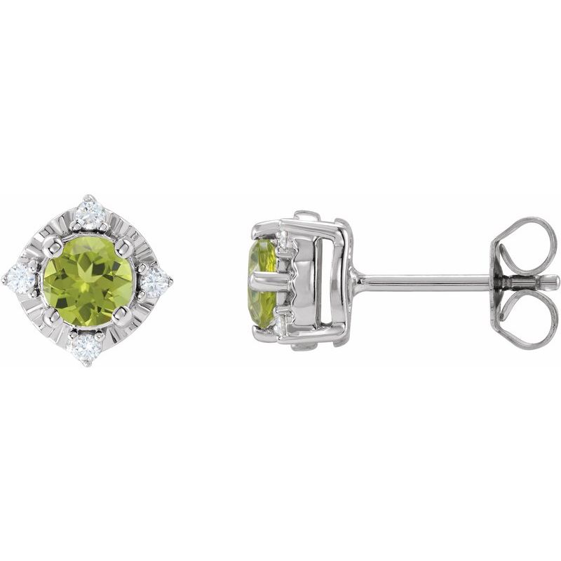 Halo-Style Birthstone Earrings