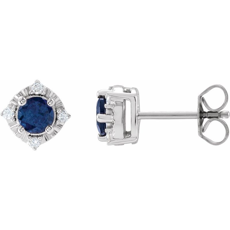Halo-Style Birthstone Earrings