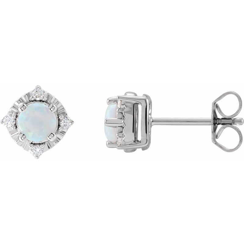 Halo-Style Birthstone Earrings