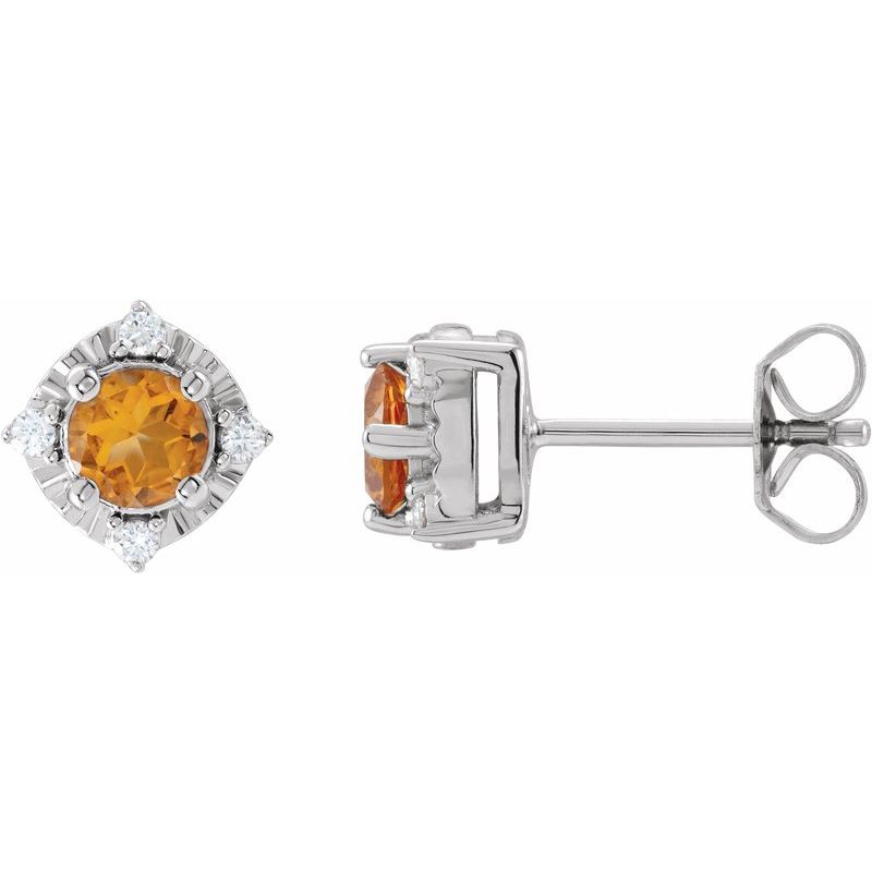 Halo-Style Birthstone Earrings