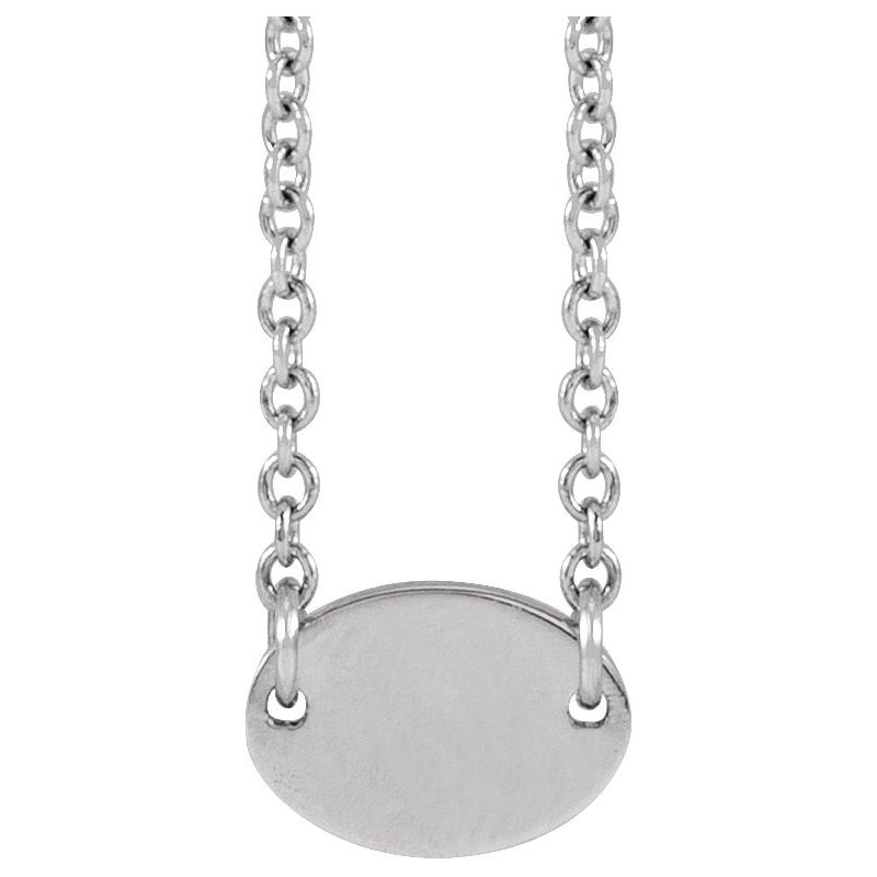 Engravable Family Oval Disc Necklace