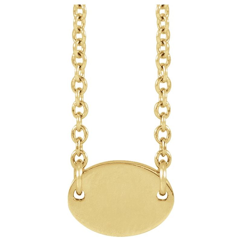 Engravable Family Oval Disc Necklace