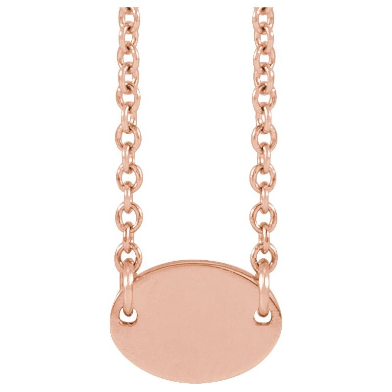 Engravable Family Oval Disc Necklace