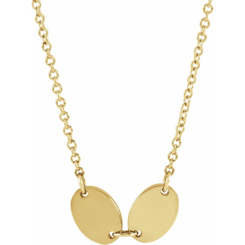 Engravable Family Oval Disc Necklace