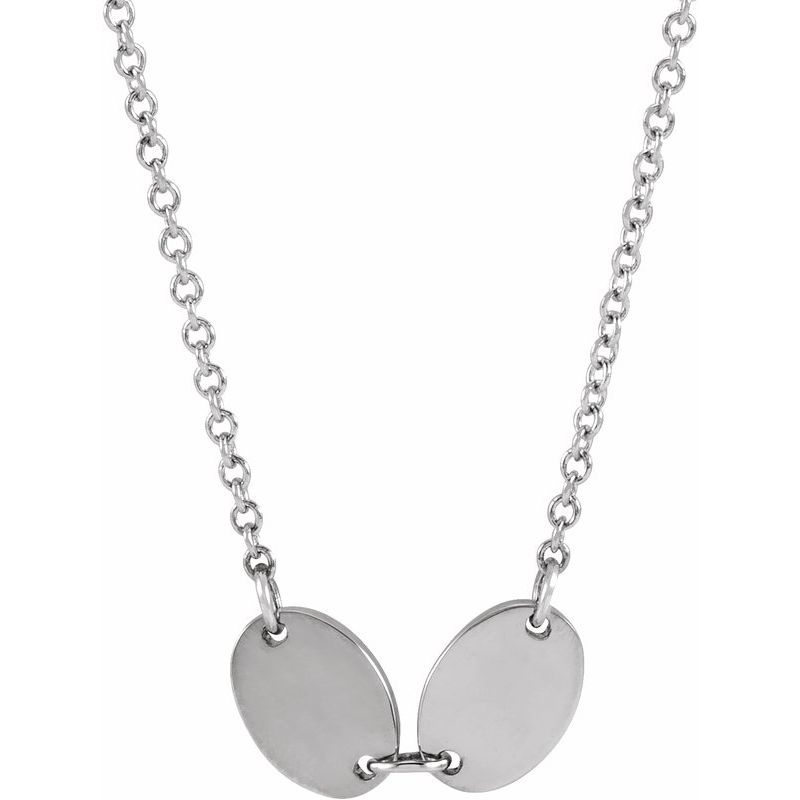 Engravable Family Oval Disc Necklace