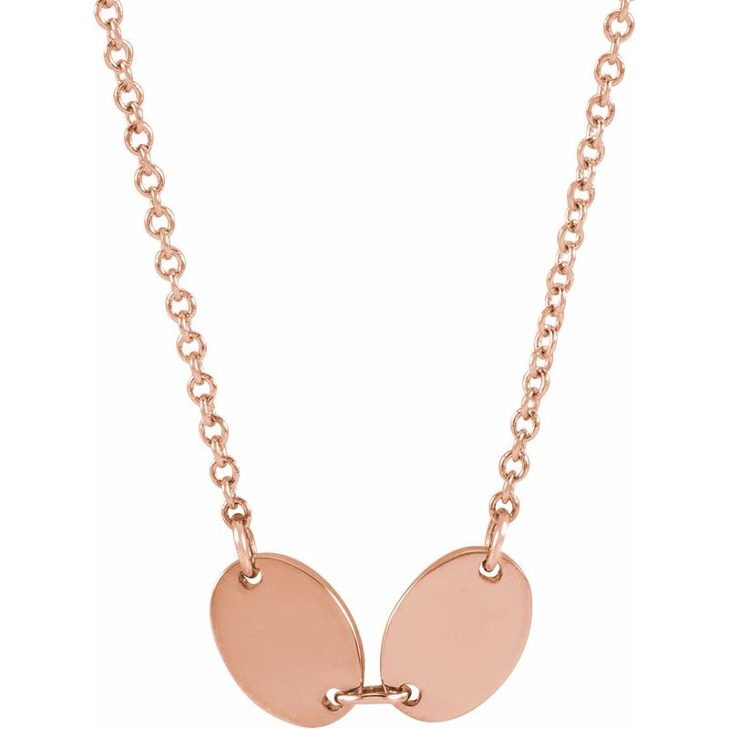 Engravable Family Oval Disc Necklace
