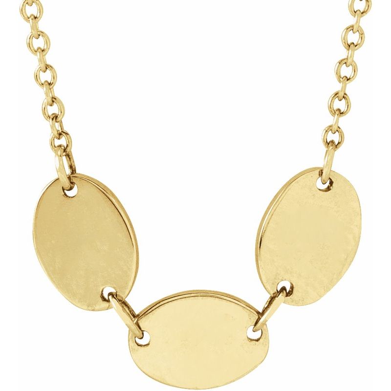 Engravable Family Oval Disc Necklace