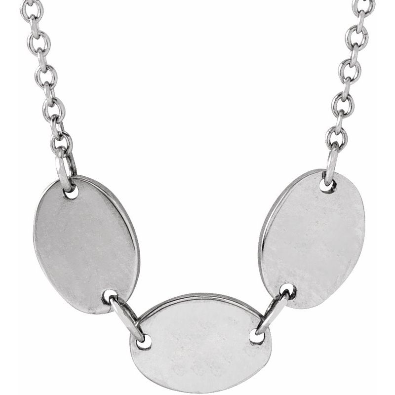Engravable Family Oval Disc Necklace
