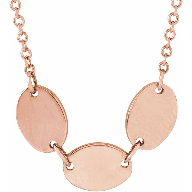 Engravable Family Oval Disc Necklace