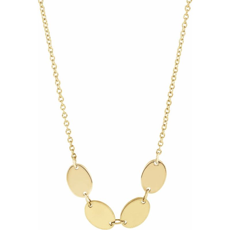 Engravable Family Oval Disc Necklace