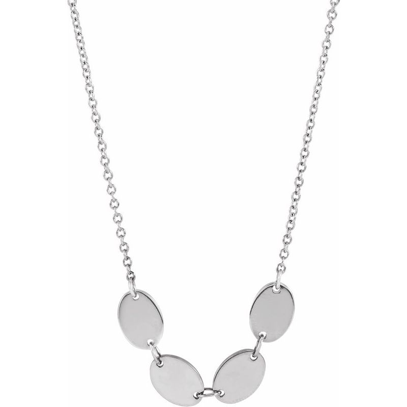 Engravable Family Oval Disc Necklace