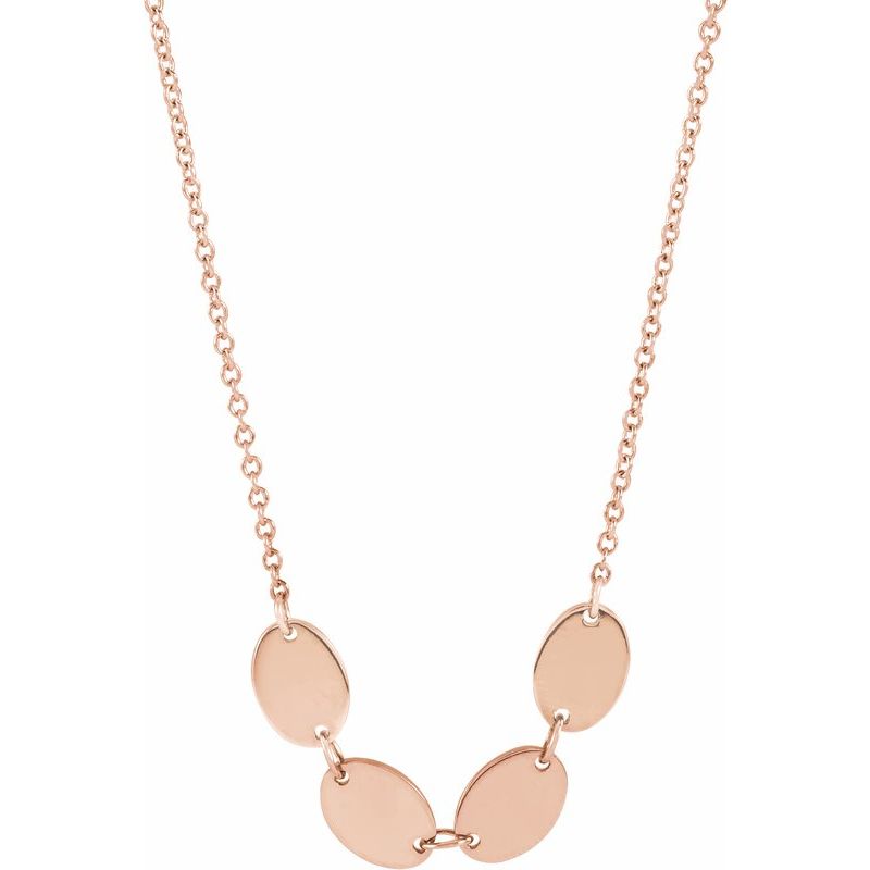Engravable Family Oval Disc Necklace