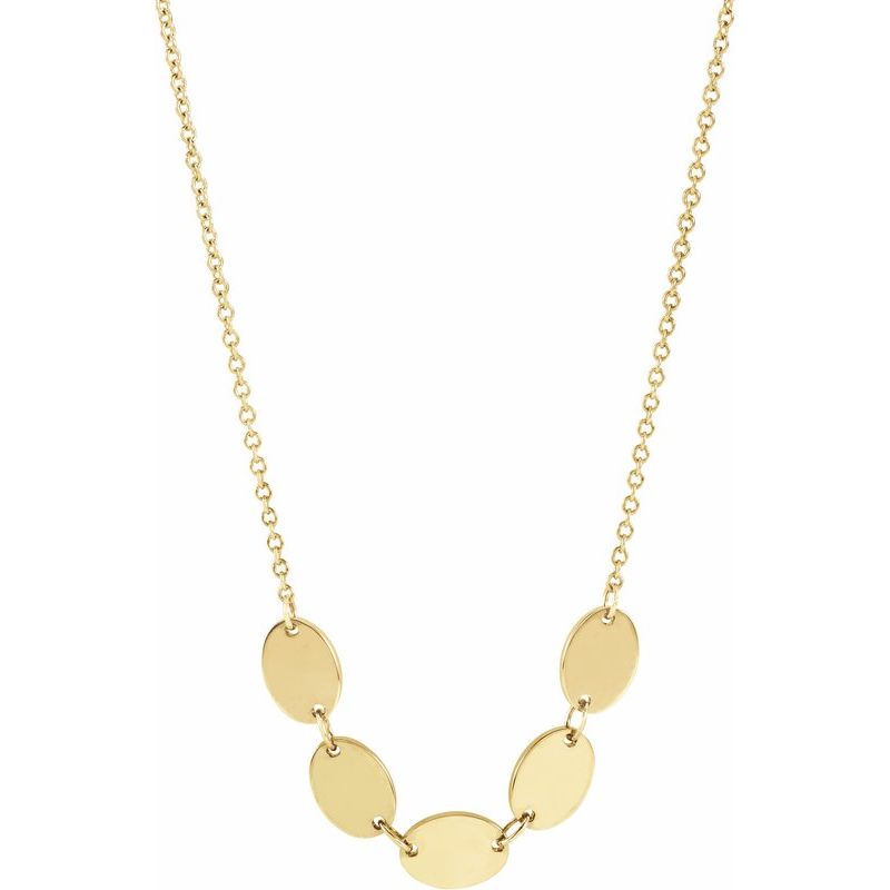 Engravable Family Oval Disc Necklace