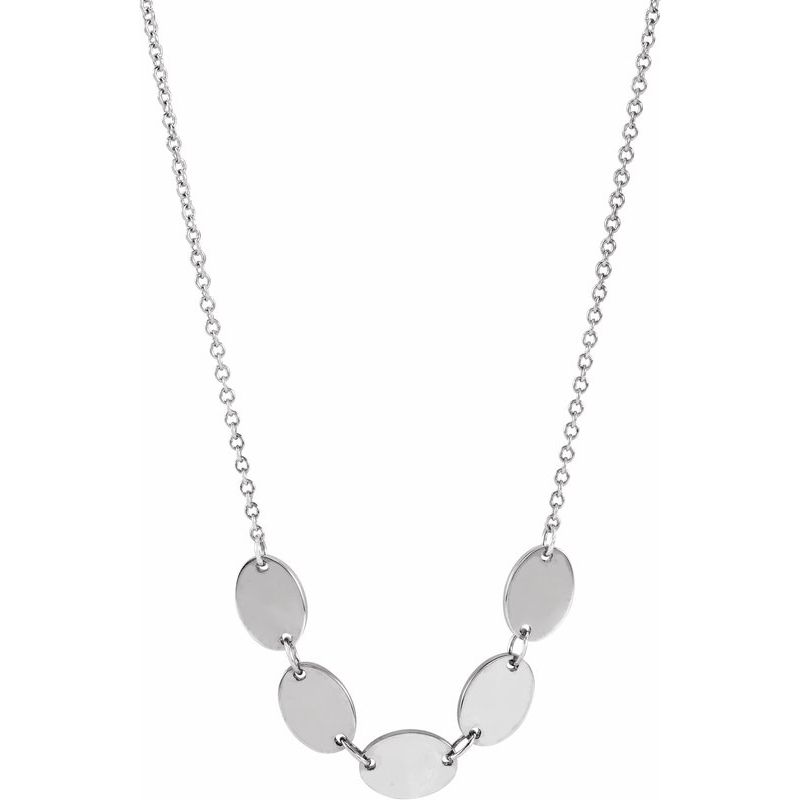 Engravable Family Oval Disc Necklace