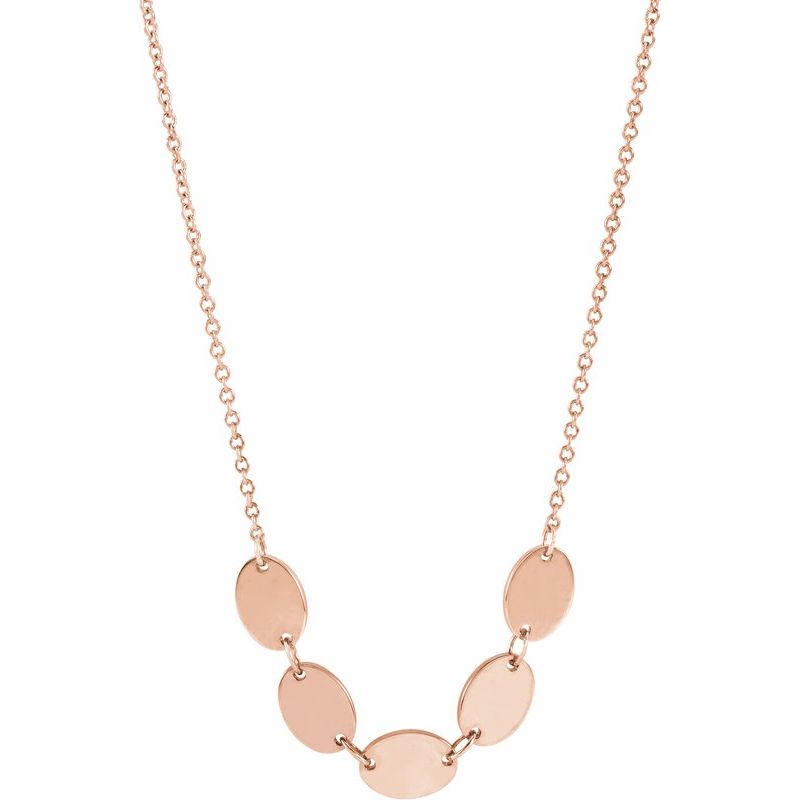 Engravable Family Oval Disc Necklace