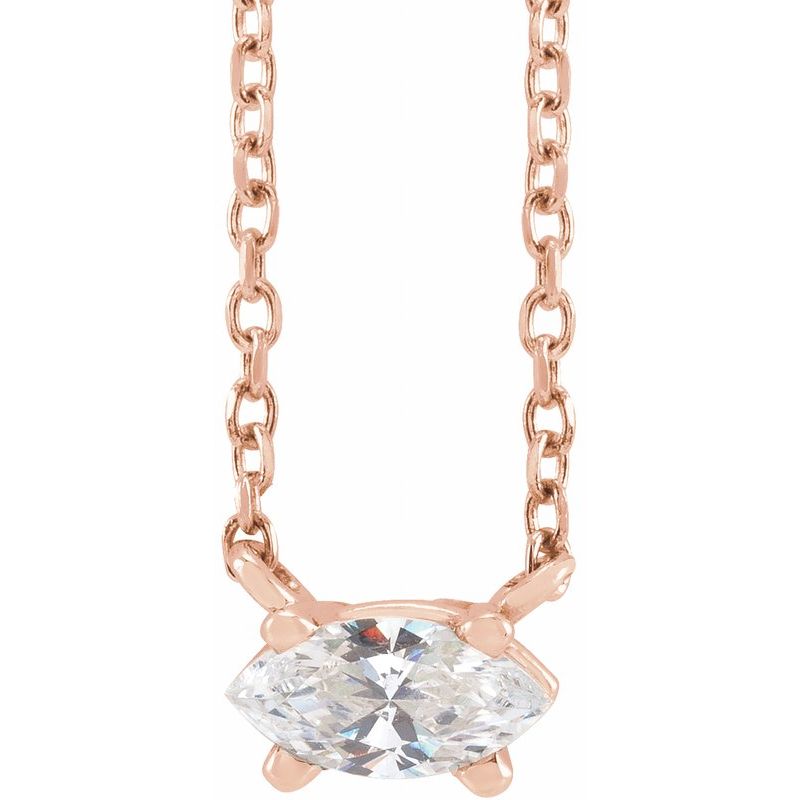 1/4 ct Natural Diamond Solitaire 16-18″ Necklace