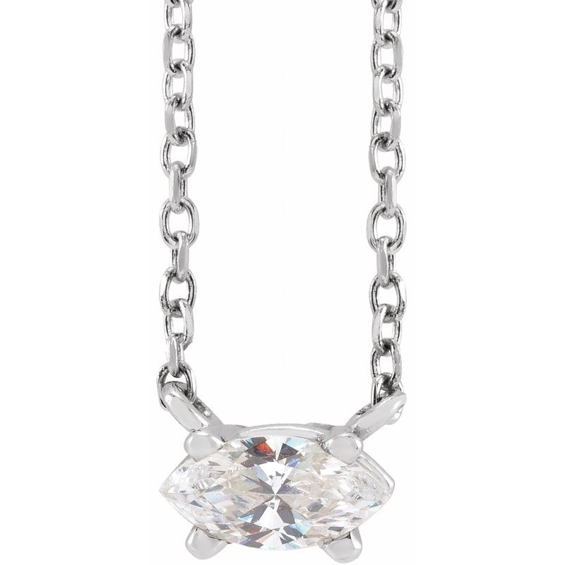 1/4 ct Natural Diamond Solitaire 16-18″ Necklace