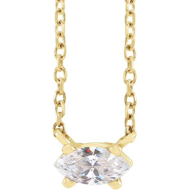 1/4 ct Natural Diamond Solitaire 16-18" Necklace